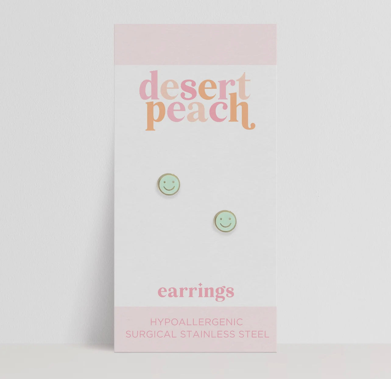 Mint Smiley Stud Earrings