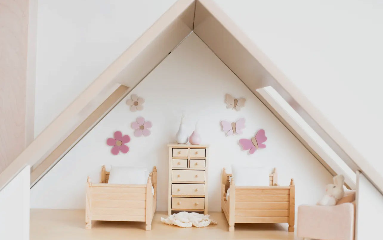 Dollhouse Edin Convertible Twin Bunk Beds | Natural Wood