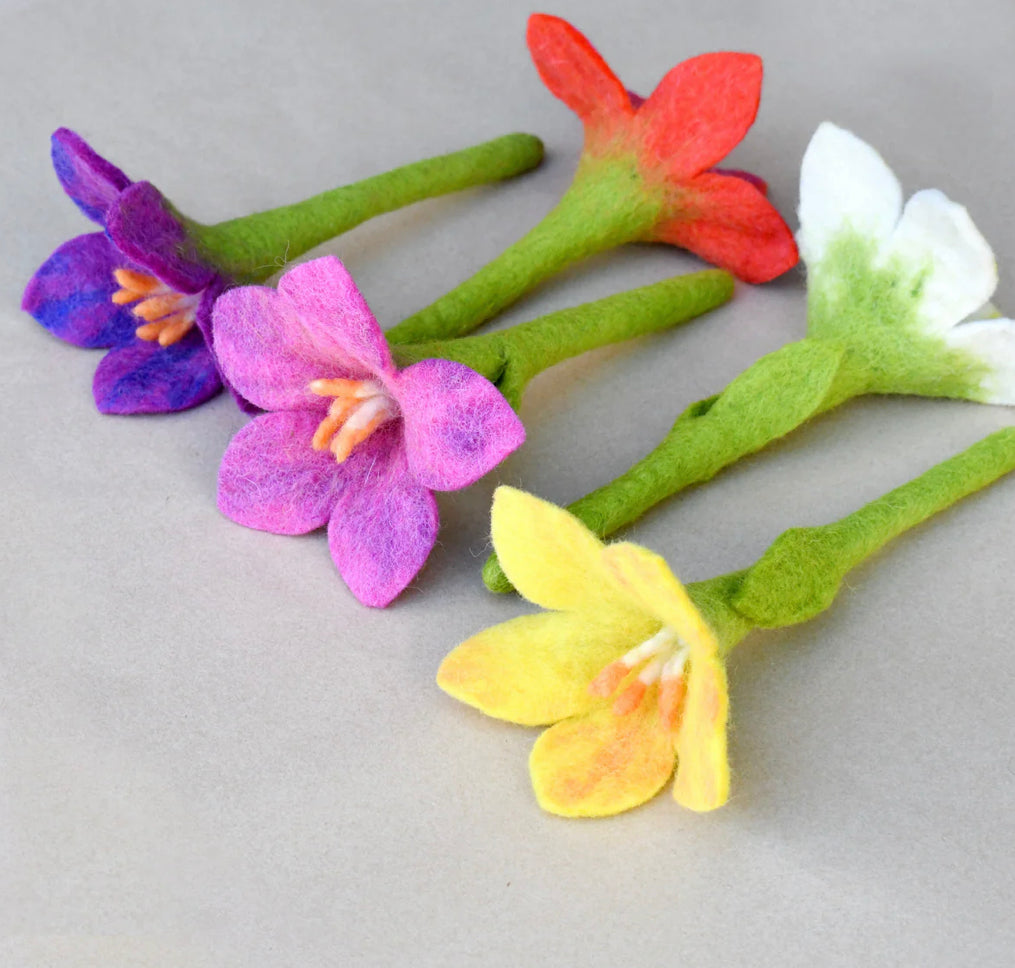 Felt Flowers Set of 5