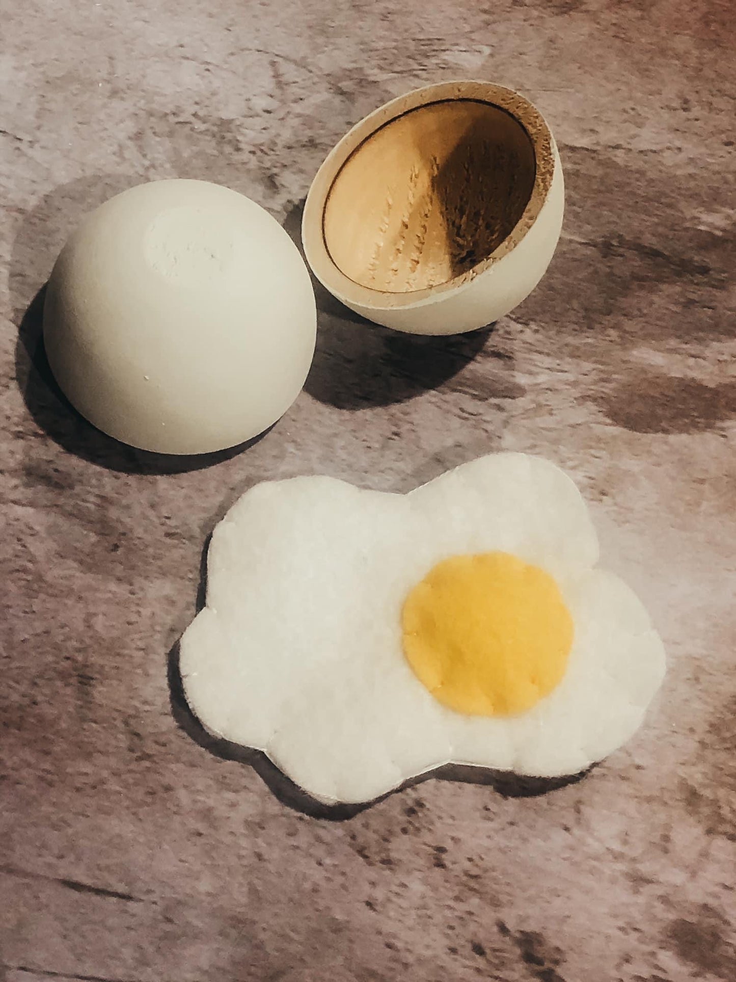 Crack-able wood egg sets