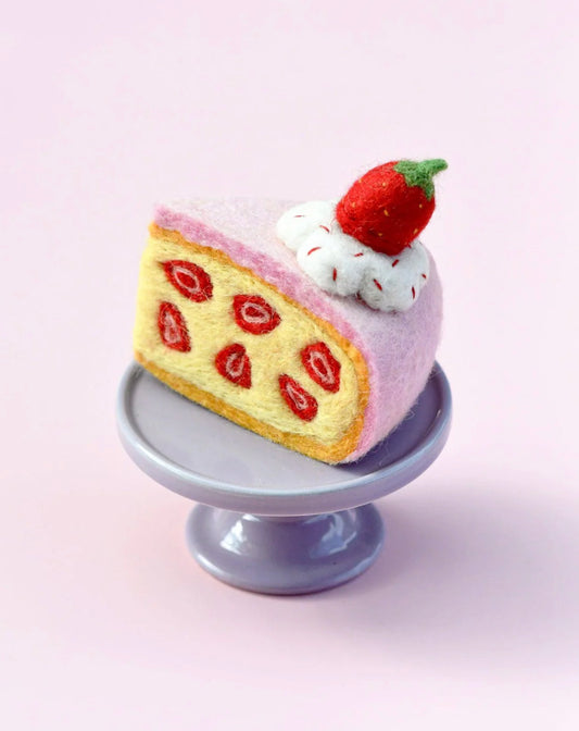 Felt Strawberry Torte Slice