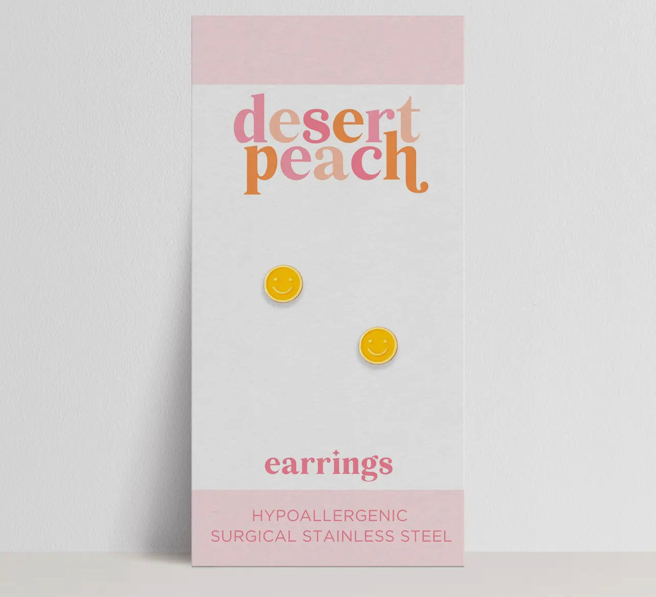 Yellow Smiley Stud Earrings