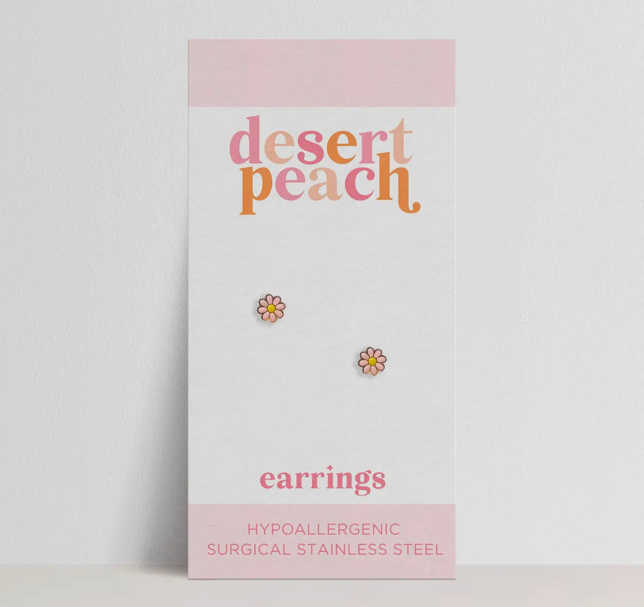 Pink Daisy Stud Earrings