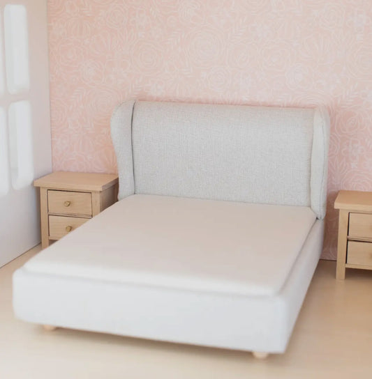 Dollhouse Upholstered Double Bed | Off-White