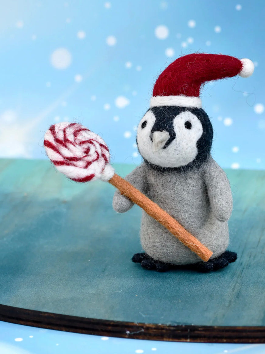 Felt Penguin with Lollipop Toy