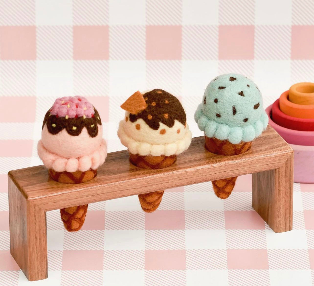 Wood Ice Cream Cone Holder