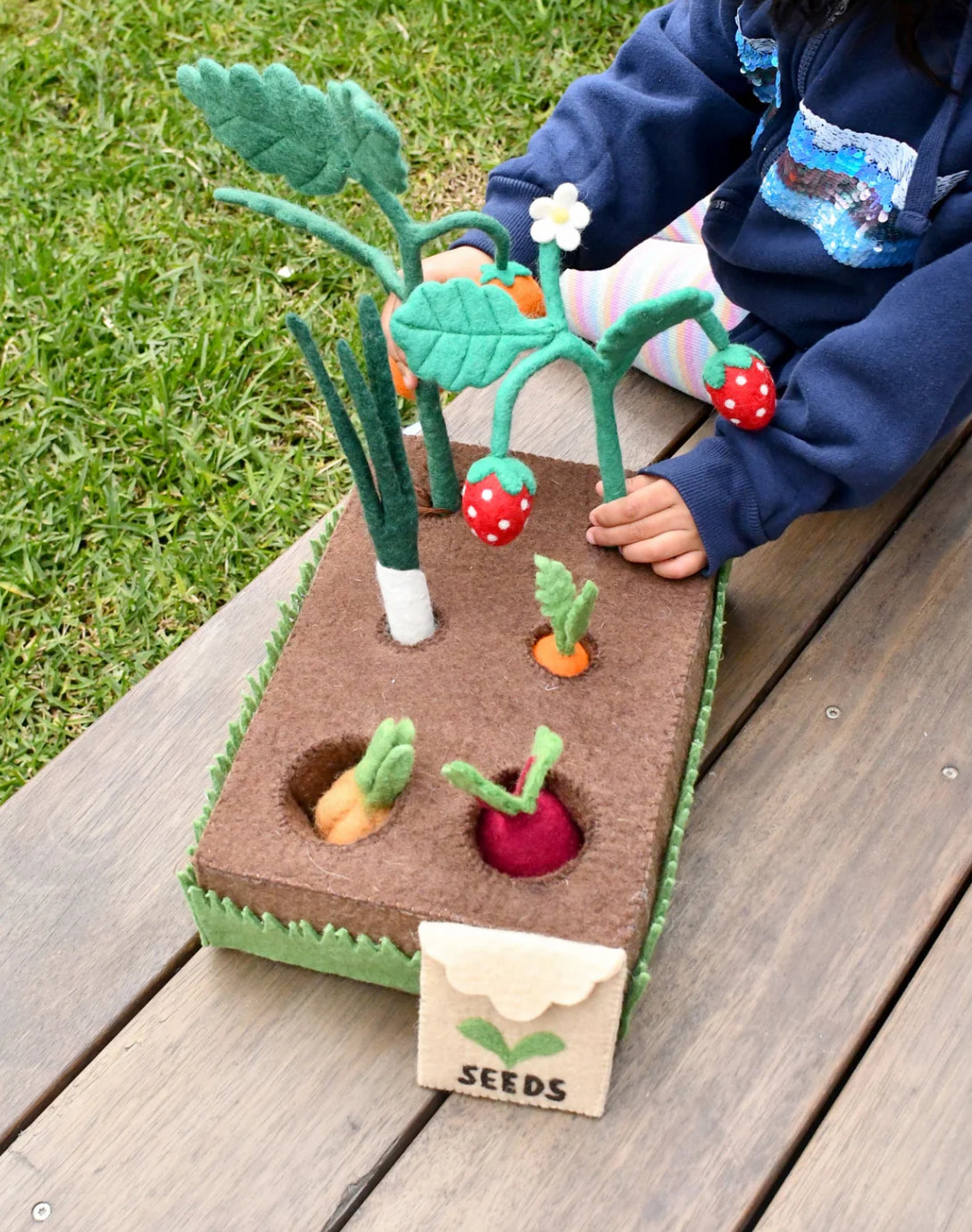 Grow Your Own Garden - Felt Planter Box with Sprouts and Vegetables