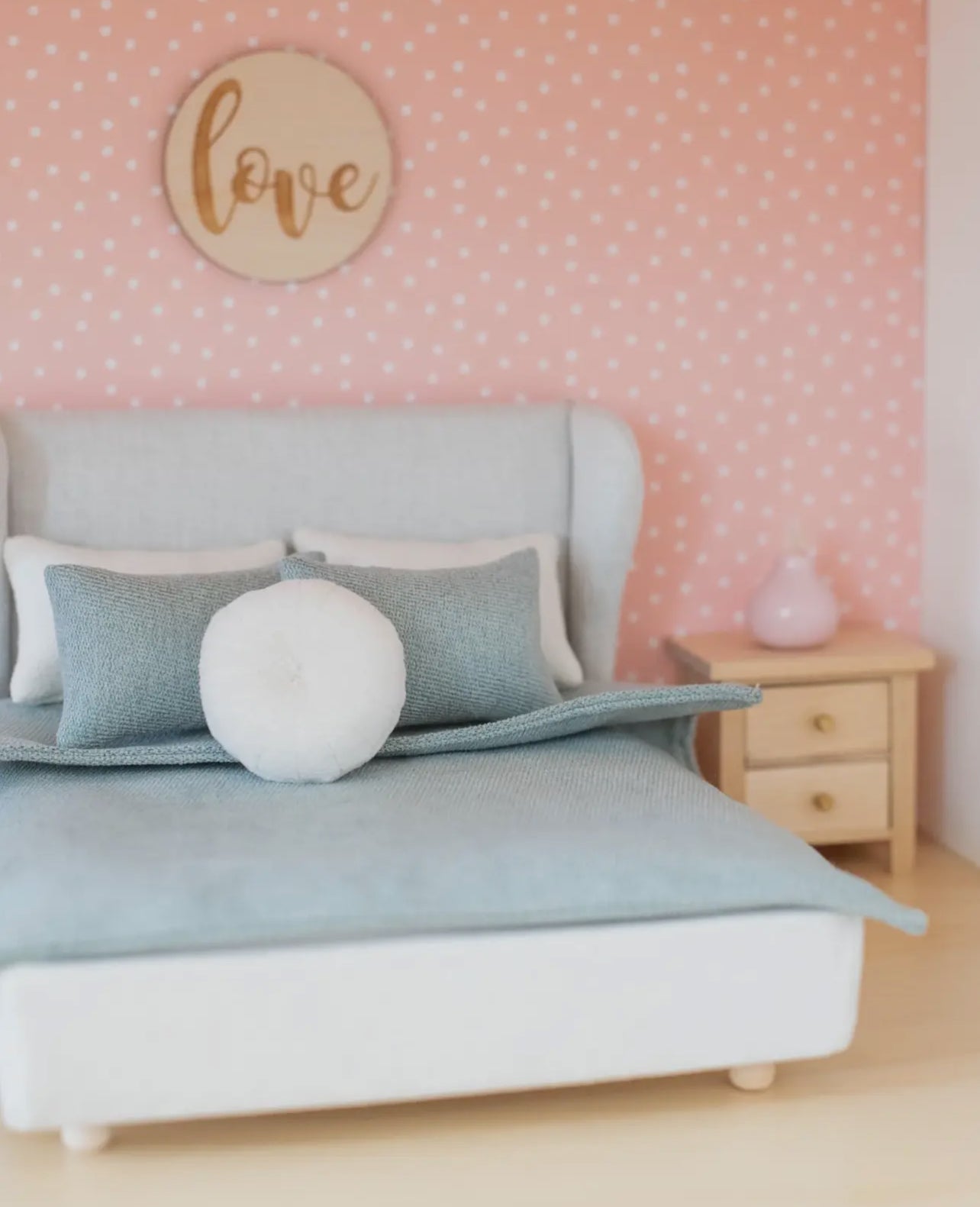 Dollhouse Upholstered Double Bed | Off-White