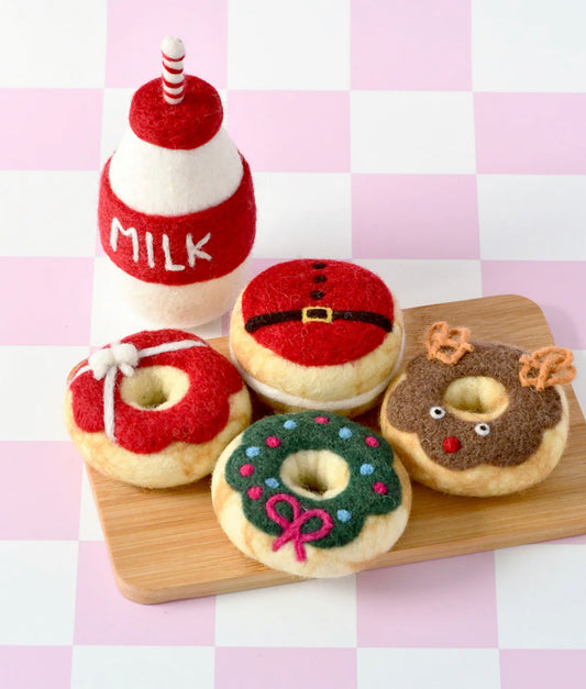 Magical Christmas Play Food Set - Santa's Milk and 4 Christmas Donuts