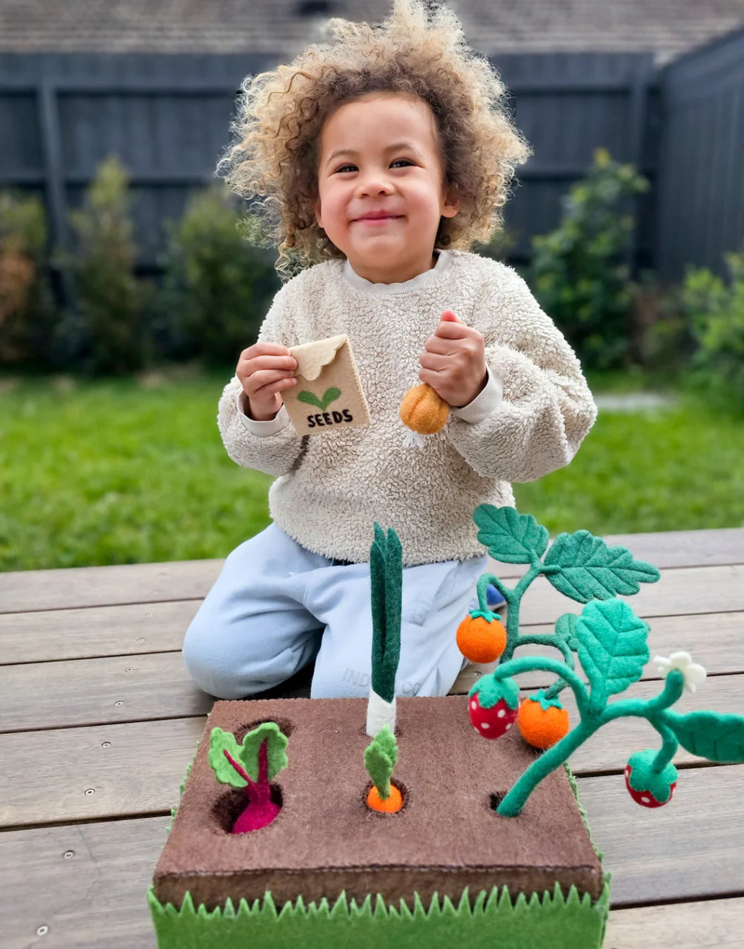 Grow Your Own Garden - Felt Planter Box with Sprouts and Vegetables