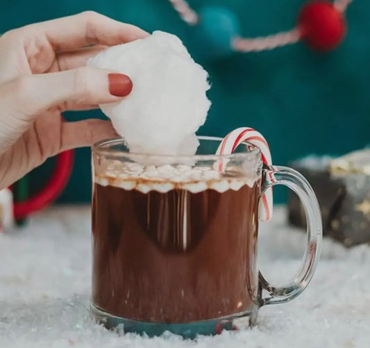 Peppermint Hot Cocoa Cotton Candy Drink Bombs