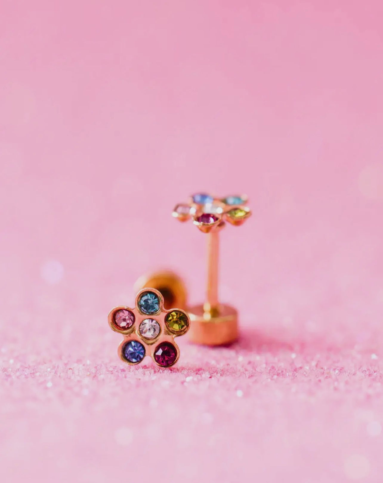 Rainbow Cz Stud Earrings