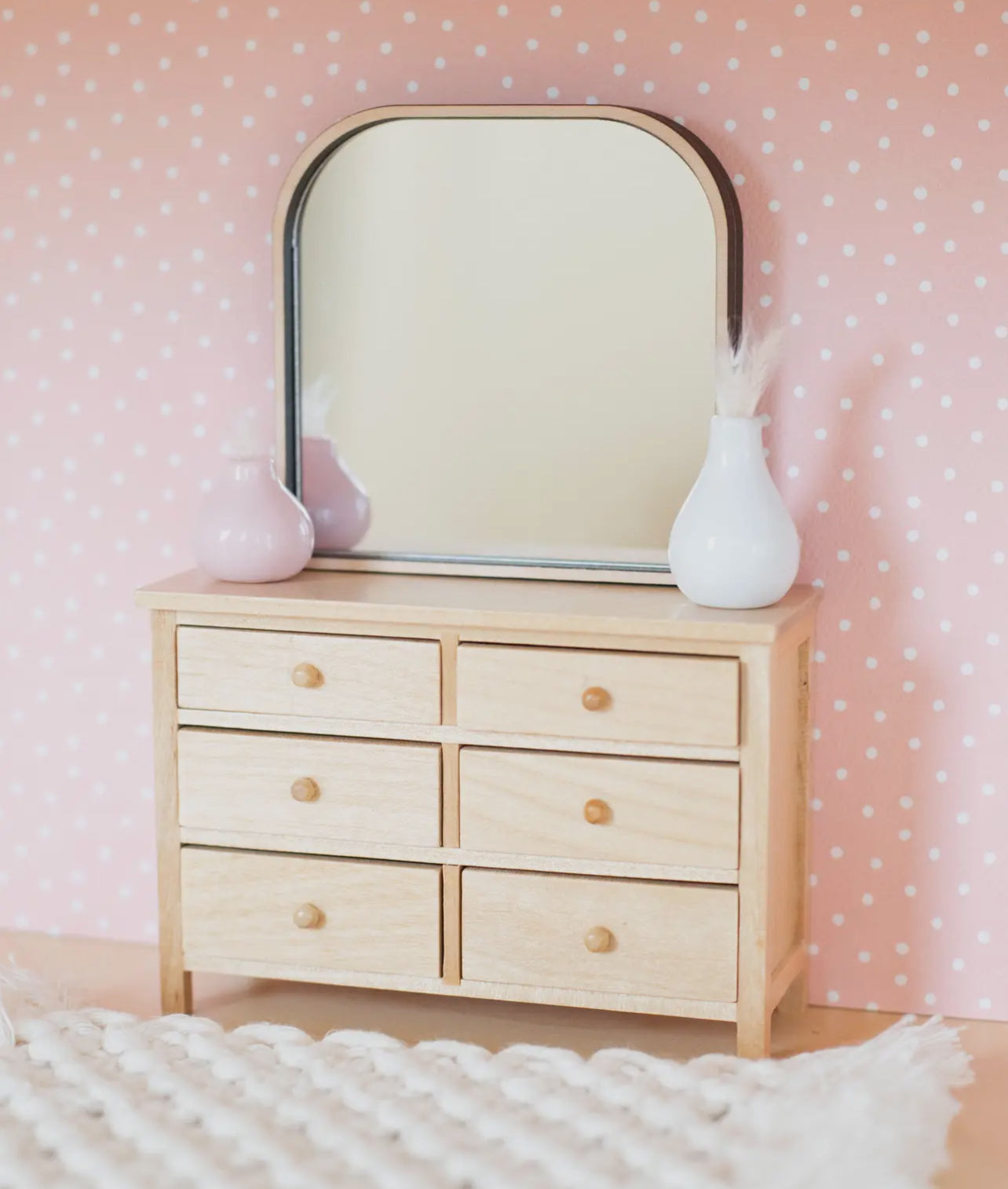 Dollhouse Bristol Arched Mirror (Natural Wood)