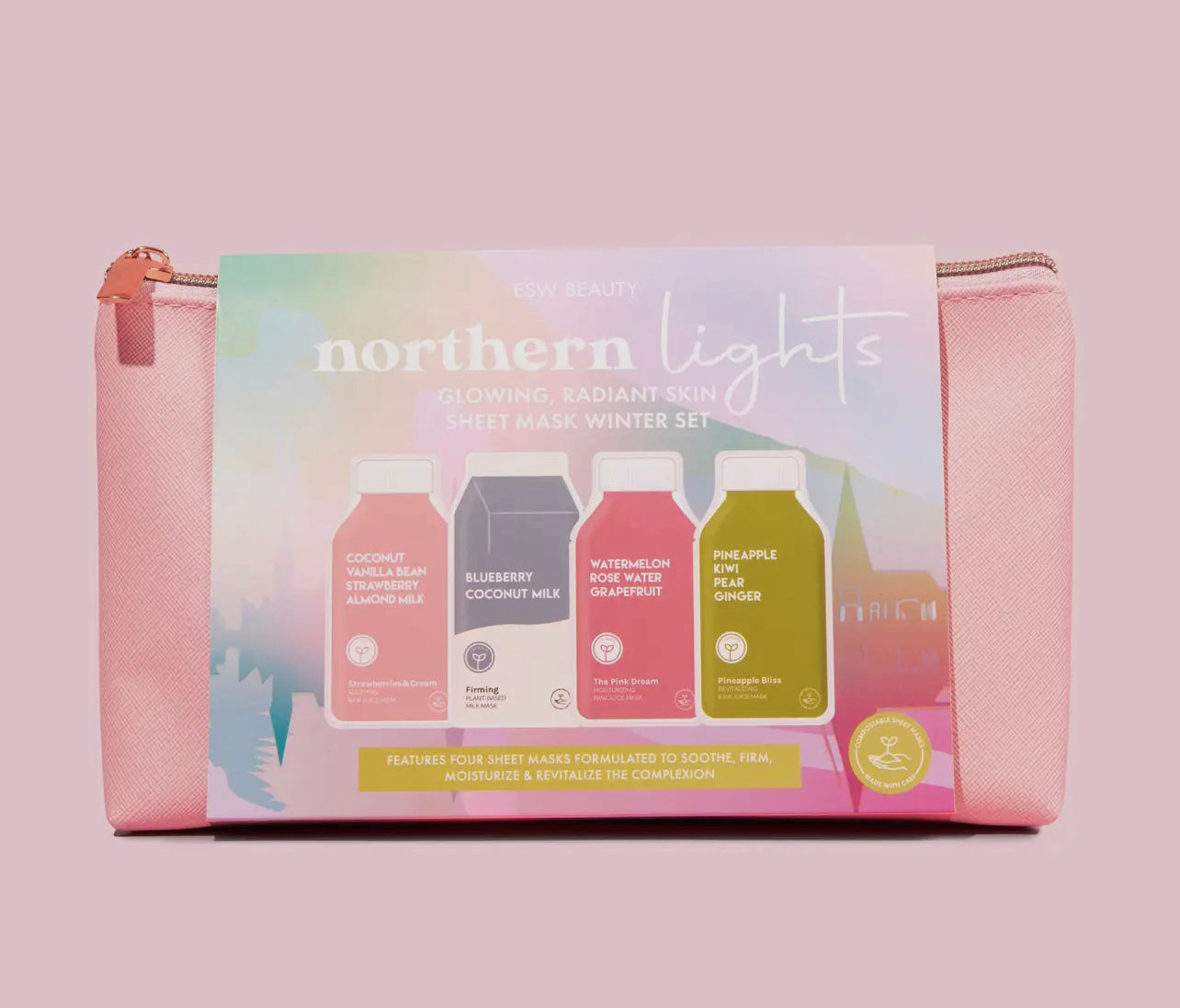 Northern Lights Glowing, Radiant Skin Sheet Mask Winter Set