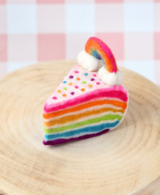 Felt Rainbow Cake Slice