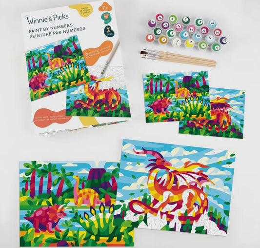 Dinosaurs and Dragon - Paint By Numbers Kit For Kids