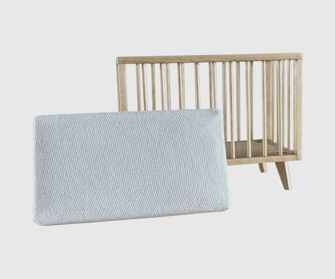 Dollhouse Nursery Crib + Mattress | Natural Wood