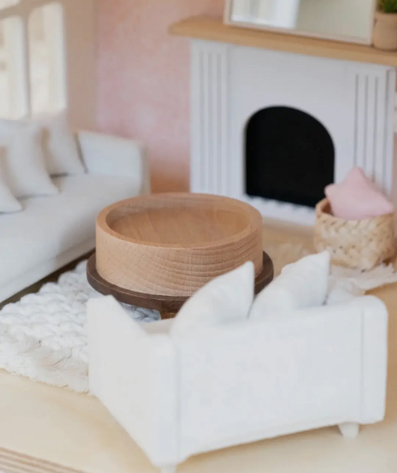 Dollhouse Salerno Round Wood Two-Tone Coffee Table